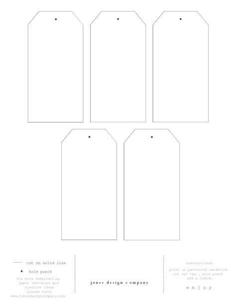 diy gift tags  template  printable paper gift tag template