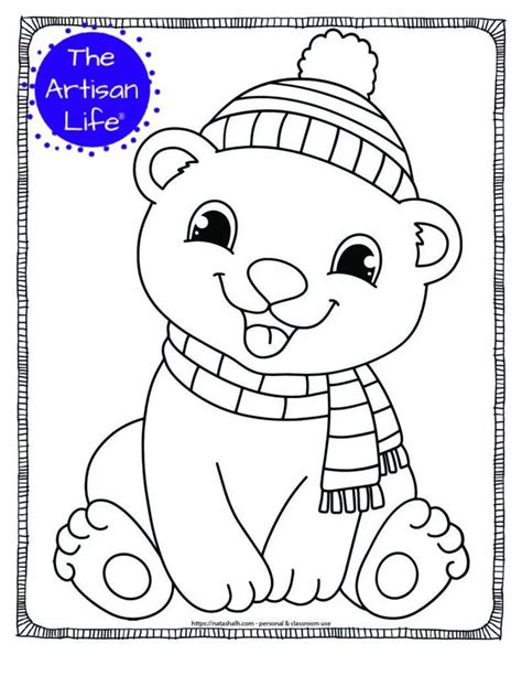 printable winter animal coloring pages  kids  artisan