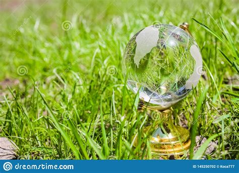 Beautiful Stylish Glass Land On The Grass In A Park On The