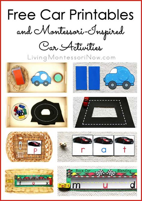 car printables  montessori inspired car activities living