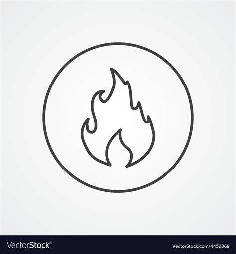 fire outline symbol dark  white background logo vector image