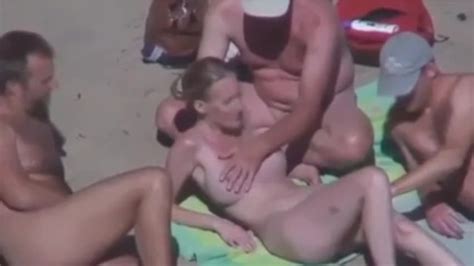 strangers come to cuckold couple on nude beach wife jerks them off thumbzilla