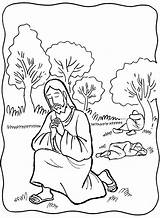 Jesus Praying Gethsemane Misterios Prays Dolorosos Tempted Santo Oraciones Drawing Azotado Crucificado sketch template