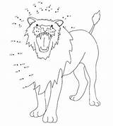 Tiere Dots Leone Zahlenbilder Lions Roaring Konig Relier Puntini Unisci sketch template