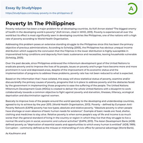poverty   philippines essay  studyhippocom