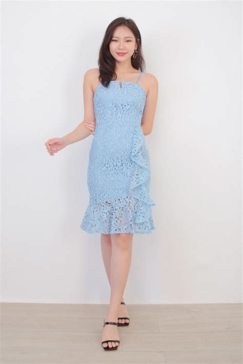 trinity lace dress in blue mgp