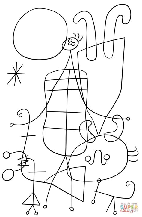 arts culture famous paintings joan miro coloring pages