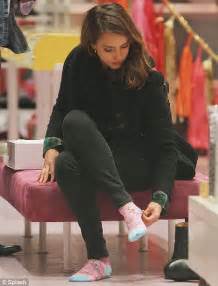 jessica alba takes a break from her daughters to browse sale racks with a girlfriend daily