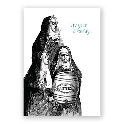 nuns party   birthday card