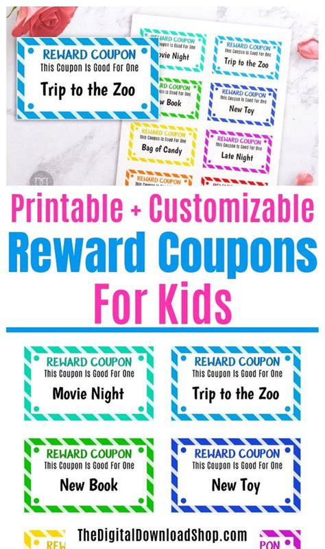kids reward  editable printable  digital  shop