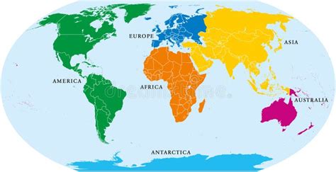 politische karte der kontinente vektor abbildung illustration von