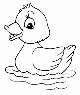 Coloring Pages Kids Duck Cute Baby Ducks Cartoon sketch template