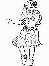 Coloring Dance Pages Kids Hula sketch template
