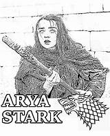 Coloring Arya Stark Thrones Game Pages Sheets Topcoloringpages Choose Board sketch template