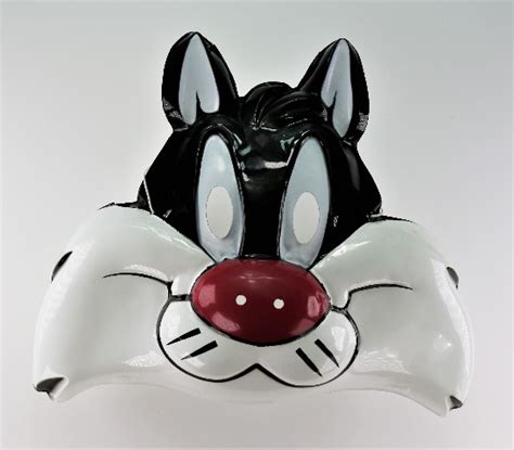 Vintage Looney Tunes Sylvester Cat Halloween Mask Tweety