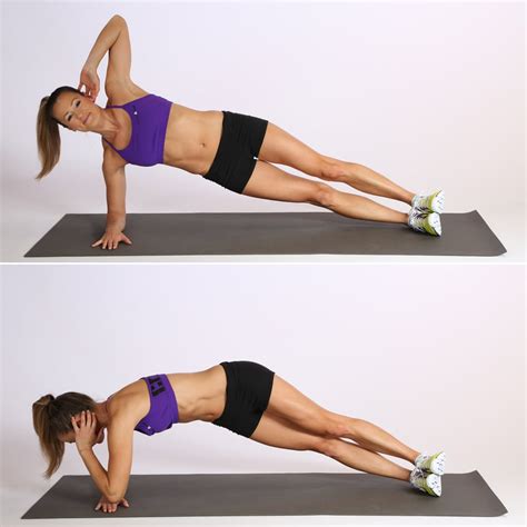 circuit one elbow plank with twist body weight workout for women