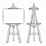 Easel Canvas Illustration Painting Wooden Cartoon Vector Drawing Sketch Blank Stock Drawn Hand Board Doodle Getdrawings Isolated Background Style Colourbox sketch template