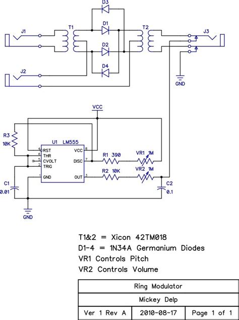 ring modulator schematic   modulators triangle wave signal processor