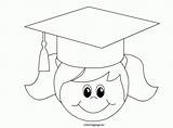Graduation Cap Coloring Gown Girl Hat Printable Pages Drawing Print Kindergarten School Getdrawings Para Coloringpage Clipart Eu Graduación Kids Book sketch template