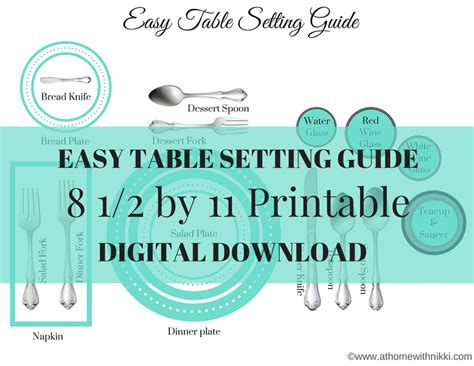 easy table setting guide printable  athomewithnikki  etsy