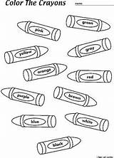 Worksheet Crayons Coloring Learning sketch template