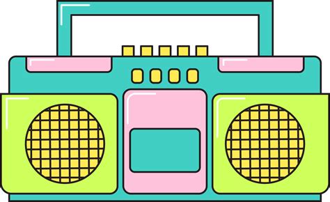 retro musica anos  radio  fita cassete jogador funky colorida