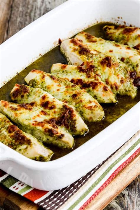 delicious  carb chicken dinner recipes   baked pesto