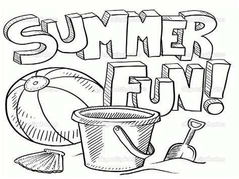 printable summer fun coloring pages pics recetaschorisas