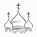 Orthodox Domes Dome Ortodoxa Crosses Domkyrkan Tempel Kyrka Bulbous Colourbox sketch template