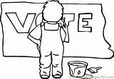 Vote Coloring Politics Pages Color Election Online Printable Kids Peoples sketch template