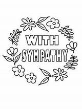 Sympathy Coloring Printable Cards Card Loss Sorry Print Create sketch template