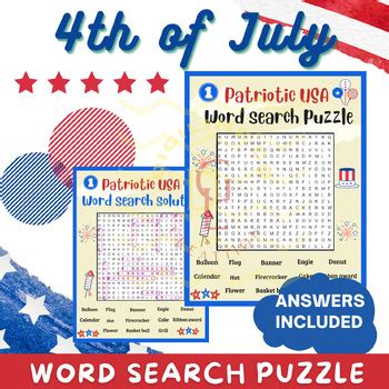 usa flag day word search game searches activity  prep primary middle