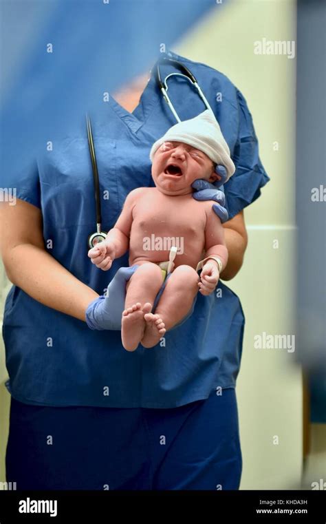 newborn baby  checked  immediately  birth stock photo alamy