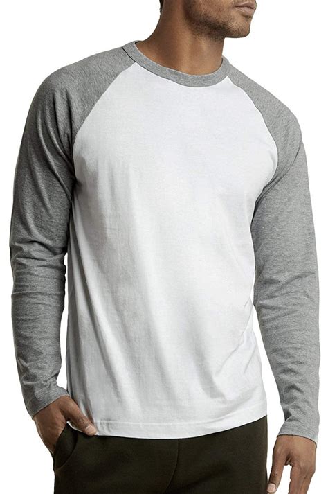 dailywear dailywear mens casual long sleeve plain baseball cotton  shirts ltgreywhite