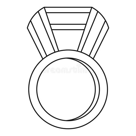 medal icon outline style stock vector illustration  emblem