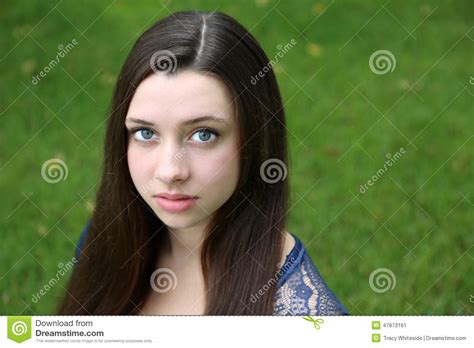 Beautiful Teen Girl With Long Hair Stock Image Image Of Shot