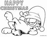 Garfield Coloring Pages Christmas Printable Kids Cartoon Cool2bkids Print Cat sketch template