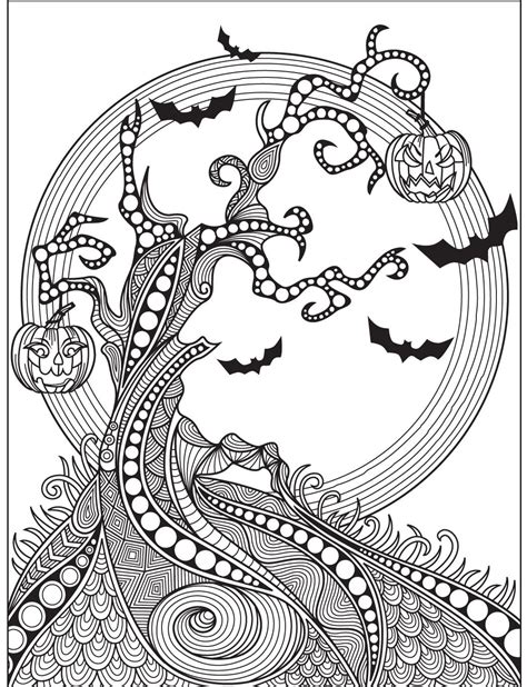 coloring pages adults halloween challenging coloring pages adult
