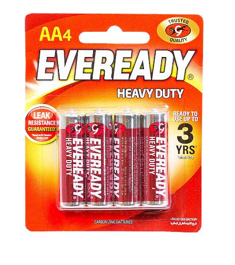 Eveready Aa Heavy Duty Batteries 4pk