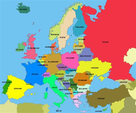 carte de  europe detaillee vacances arts guides voyages
