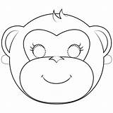 Dibujos Monos Chango Mono Mascara Máscara Monkey sketch template