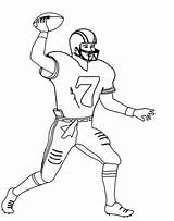 Coloring Football Player Nfl Pages Drawing Players Tom Brady Outline Marshawn Lynch Quarterback Draw Jr Clipart Printable Odell Beckham Color sketch template