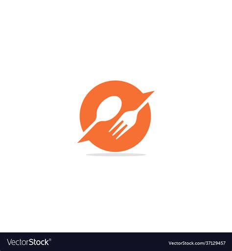 food plate spoon fork logo royalty  vector image