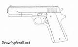 Gun Drawing Draw Beginners Sketch Weapons Pic Pencil Realistic sketch template