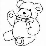 Teddy Coloring Kids Pages Bears Bear Ribbon Wear Long sketch template