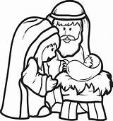 Jesus Coloring Baby Mary Joseph Pages Nativity Printable Kids Colouring School Abstract Choose Board sketch template