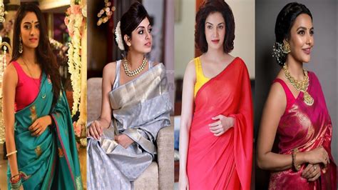 style  sarees  sleeveless blouses contrast sleeveless