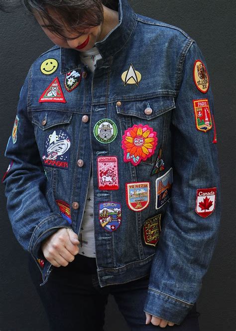 diy vintage patch denim jacket refashion  poppet