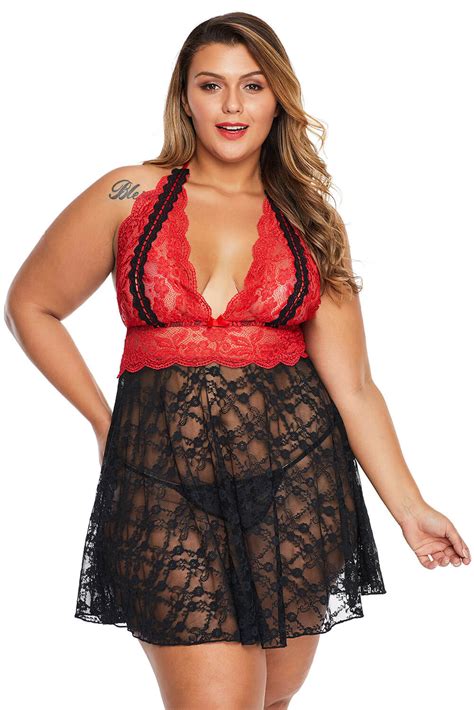 Dropship Plus Size Lingerie Us 5 73red Sexy Lace