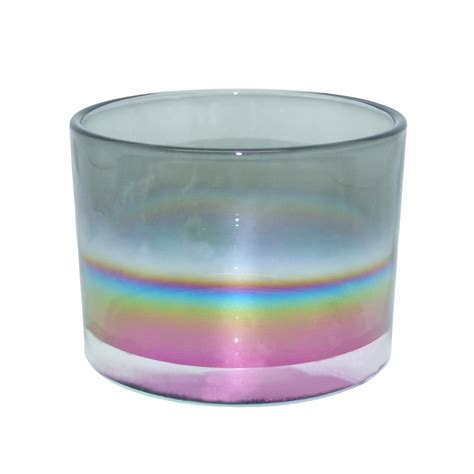 12 Oz Glass Jars Wholesale 3 Wick Iridescent Candle Jar Glass Candle